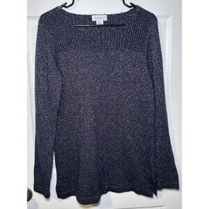 Liz Claiborne Women’s Long Sleeve Glitter Sweater Navy Size Medium